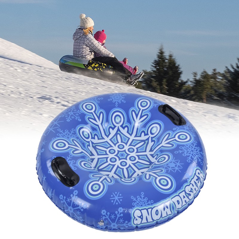 Snow Tube with Handle PVC 450lbs Load Bearing Blue White