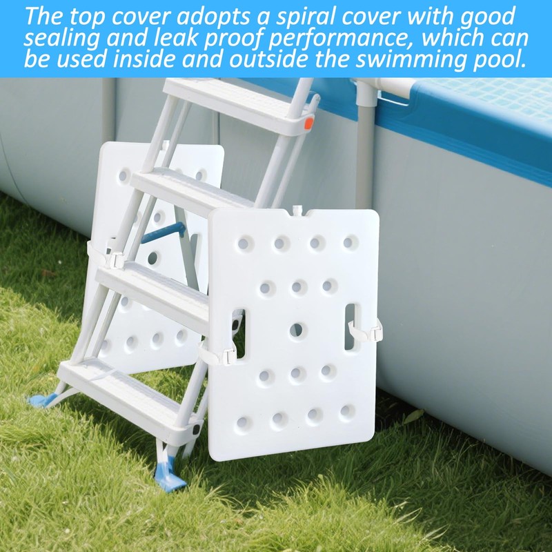 2 Pcs Swimming Pool Ladder Weights, White HDPE Step Stair