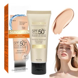 Tinted Sunscreen SPF 50,Face Sun Cream SPF 50 for Daily Makeup,Sun Screen SPF50 for Face,Broad Spectrum Sun Protection with Sheer Coverage,Tinted SP/F Fa/ce Moisturiser,Non-Greasy for Daily Wear