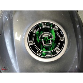 Fuel cap 3D Pad Ghost Green Skull/Flames Green – 600012 Universal for Honda Tanks Case