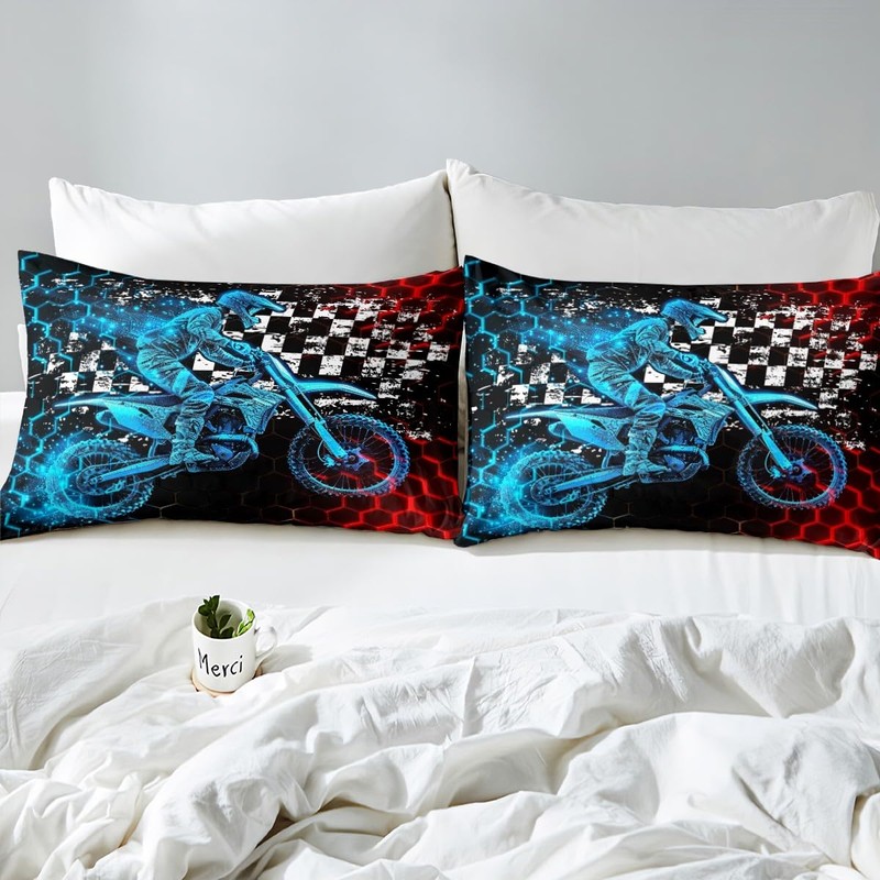 Feelyou Kids Dirt Bike Bedding Set Extreme Sports Duvet Cover