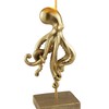 Octopus Table Lamp, Gold Finish, 26 Inches Tall, White Shade