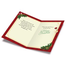 Christmas Card For Son, Prime Greetings, Made in America, Eco-Friendly, Thick Card Stock with Premium Envelope 5in x 7.75in, Packaged in Protective Mailer