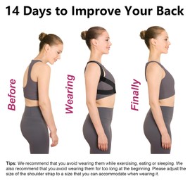 Hp hope Posture Corrector for Men Women Comfortable Back Support Belt Adjustable Back Brace Straightener Shoulder Brace for Neck Shoulder Back