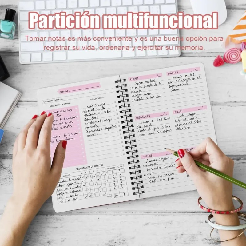 Agenda Ejecutiva Semanal A5 En Español (2 Piezas)