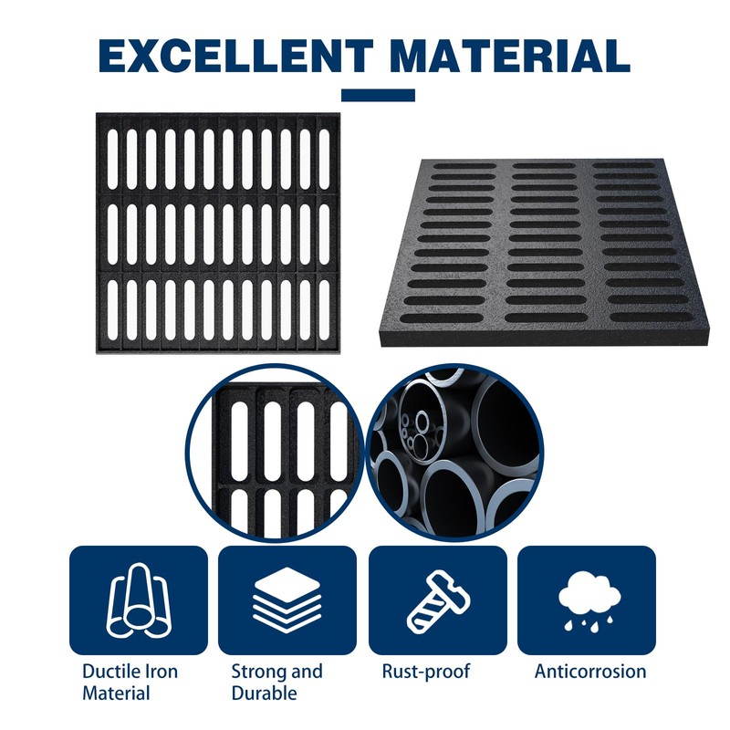 Cast Iron Drain Grate, 24 * 24in Outdoor Drain Cover,