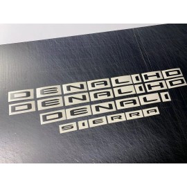 EmblemsPlus 2019-2024 GMC Sierra DENALI HD Emblem Overlay Decal Letters (BLACKOUT) Set of 4
