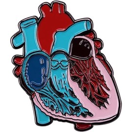Anatomical Heart Brooch Pins Medical Anatomy Heart Enamel Pins Human Organ Heart Enamel Pins for Backpacks Badge Hats Bags for Doctor Nurse Gifts, Metal