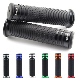 Area1 Universal Motorcycle Scooter Handlebar Grips Grip Rubbers Pack of 2 1 x 22 mm + 1 x 24-25 mm (7/8 / 1 Inch) (Black) Compatible with