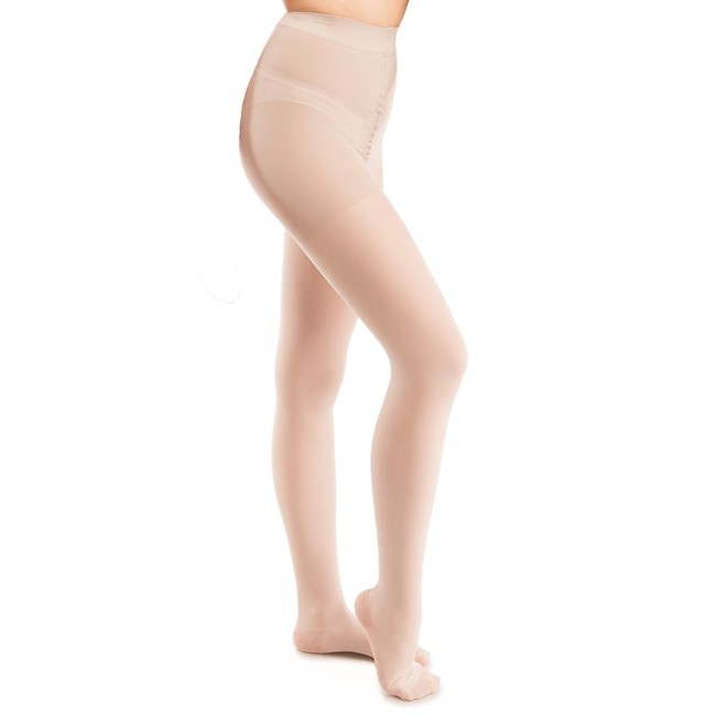 GABRIALLA Graduated Compression Sheer Pantyhose (23-30 mmHg) H-330, Queen Plus, Nude