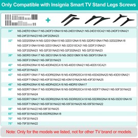 Yaotieci TV Stand Legs Screws Kit for Insignia TV, for Insignia 24" 32" 39" 40" 42" 43" 48" 50" 55" 58" 65" 70" 75" TV Legs, TV Mount Screws Kit with Washers (Note:Not for Wall Mount)