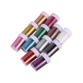VILLFUL 12pcs Glitter Sequins Nail Gems Nail Art Powders Shiny Manicure Glitter Pigments