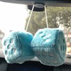 Fuzzy Plush Dice for Car Mirror, Pair of Retro 3”