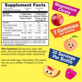 WellYeah Magnesium Citrate Gummies for Kids (2 Pack) - Chewable Stress Relief Supplement for Children - Natural Calm, Mood Support, Non-GMO, Gluten Free - Natural Sourced Flavors - 60 Gummies