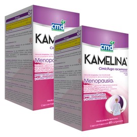 CMD - KAMELINA - Cimicifuga Racemosa - Medicamento Herbolario - 2 Caja con 1 Frasco de 60 comprimidos c/u (DÚO PACK)