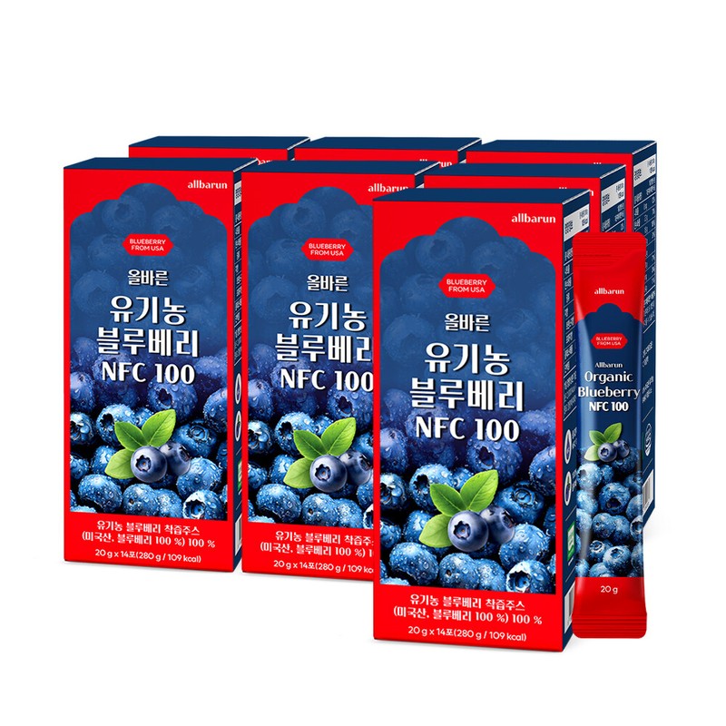 upright 7 Correct Organic Blueberry NFC 100 14 sachets (98