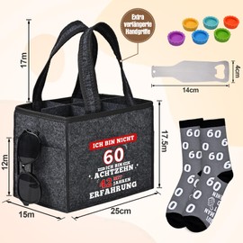 Alishomtll Birthday Gift Bottle Bag for Men, gray, Handbag holder