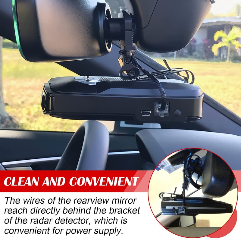Upgraded Mirror Plug Wire Tap Radar Detector Hardwire Power Cord