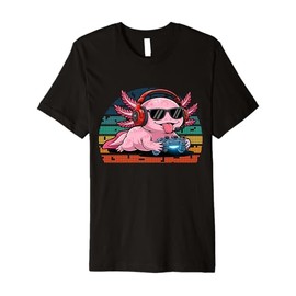 Otaku Lifestyle Threads Gamesolotl Axolotl Gamer Anime Funny Premium T-Shirt