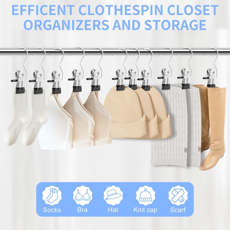 Senbowe 30 Pack Heavy Duty Clothes Pins, Boot Hangers for