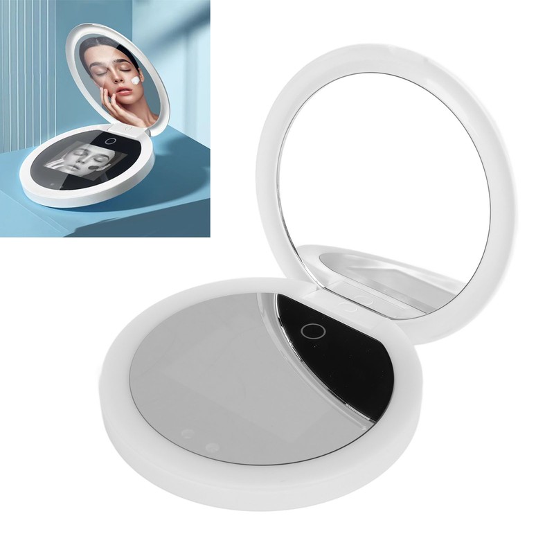 Sunscreen Testing UV Mirror 2X Magnification LED Light Double Sides