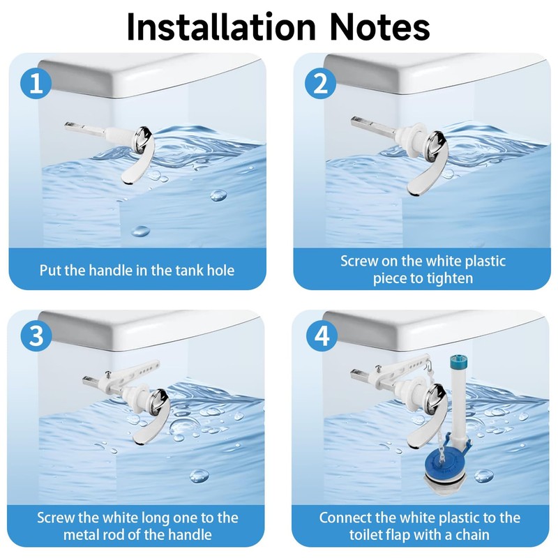 yongyongbuy Toilet Flush Handle – Alloy Cistern Lever Replacement Kit,