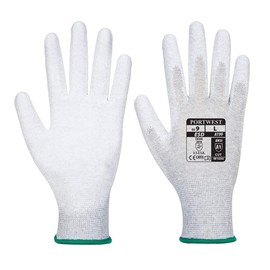Portwest Antistatischer PU-Handflächen Handschuh, Größe: XXL, Farbe: Grau, A199GRRXXL