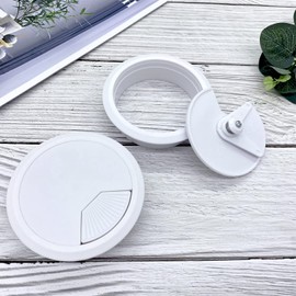 80mm(3.15 inch) Desk Cable Wire Grommet, 4Pcs White Desk Grommet Cord Cable, Desk Table Grommet Cable Tidies for Home and Office Table Surface Port Hole Covers