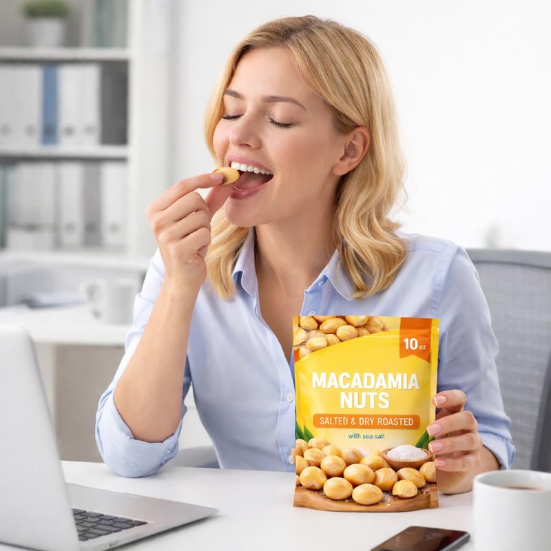 Macadamia Nuts Dry Roasted & Sea Salted 10 oz Pouch