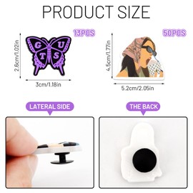 Olivia Croc Charms with 50Pcs Olivia Stickers, Cute Music-Themed Shoe Charm Merch for Music Devotee Gifts, PVC Shoes Stuff for Shoes Beach Party Favors Decoration Christmas Gifts