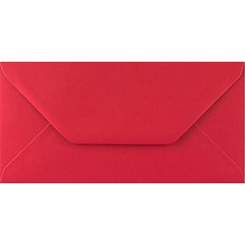 DL (110mm x 220mm) Coloured Envelopes for Greetings Cards Party Invitations & Craft - Pack of 40 (Scarlet Red)