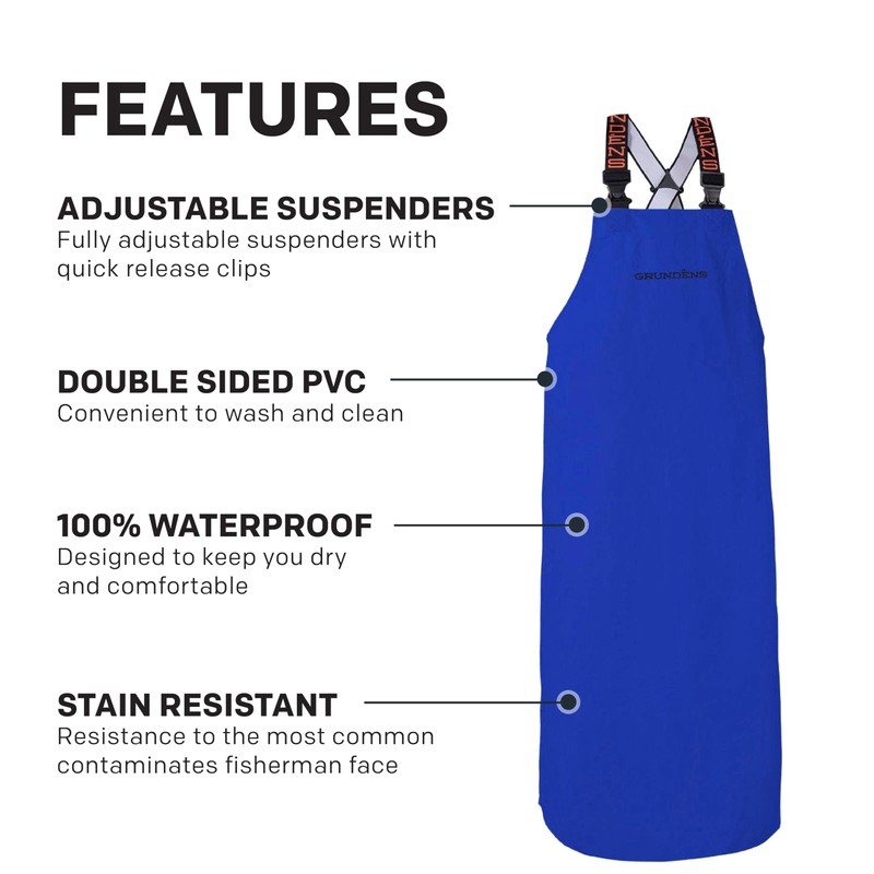Grundens Shoreman PVC Apron, Ocean Blue, One Size