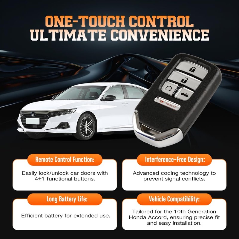 ABUDU fit for 2018-2022 Honda 10th Gen Accord Smart Key