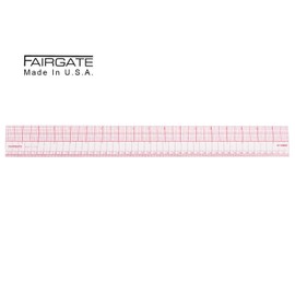 Fairgate 18" X 2" English/Metric Transparent Graph Ruler 01-095R Red