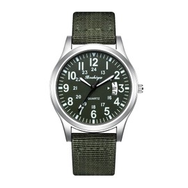BOSHIYA Mens Watches Unisex Military Watches Sport Nylon Strap Stylish Luminous Fashion Watches Analog Quartz Watches for Men Waterproof Army Tactical Casual Wristwatch
