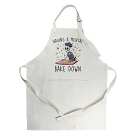 Purely Home Mental Bake Down Apron - Funny Skeleton Kitchen Gifts - Adjustable Neck/Waist Ties Cooking & Baking Apron with Large Front Pocket