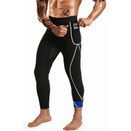 DYUAI Sauna Sweat Pants for Men Compression Pants Athletic Leggings Workout Sauna suit(WBH7201-01-S)