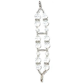 Hidden Hollow Beads Women's 6" Medical Alert ID Interchangeable Replacement Bracelet, Identification vital info tag (Stretchy Crystal Double Strand)