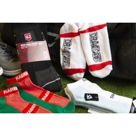 NRL Cronulla-Sutherland Sharks Heavy Duty Reinforced Heel and Toe Work Boot Supporter Socks 4 Pairs | National Rugby League | Men's Sizes (11-14)