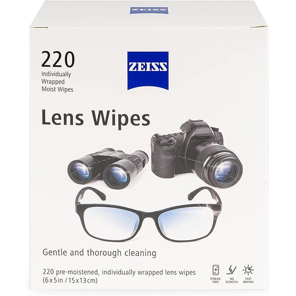 Zeiss Lens Wipes, White, 220 Count…