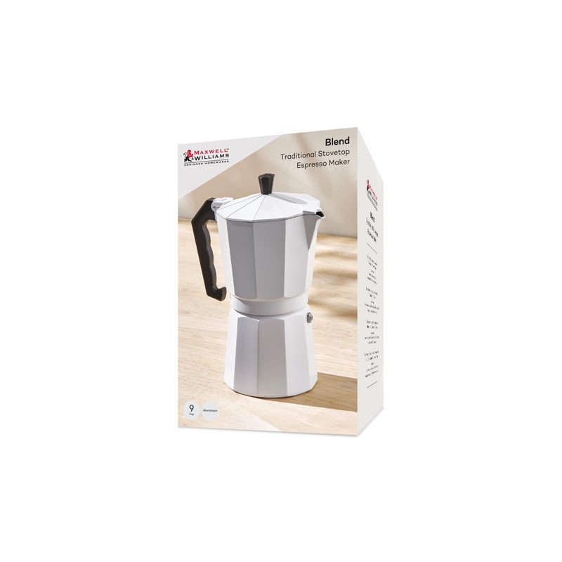 Maxwell & Williams Blend Traditional Stovetop Espresso Maker 9cup White