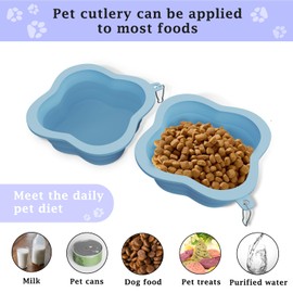 Gavpepy Dog Bowls Pet Collapsible Bowl Slow Feeder Outdoor, Dog Travel Bowls Portable Foldable Cat Water Dish Bowl for Pets Walking Parking Camping (Purple)