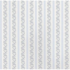 Needles N Minis 1:12, 1" Scale Dollhouse Miniature Wallpaper Blue Floral Stripe 3 Shts - 0002986