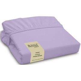 Royale Linens - Sábana bajera ajustable de microfibra cepillada 1800 ultra suave, sin arrugas y resistentes a la decoloración, solo sábana bajera de bolsillo profundo (matrimonial, lavanda)