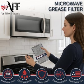 Air Filter Factory Replacement For 5304509444, 5304517871 Frigidaire 5 x 7.6 x 0.13 Inches Microwave Oven Aluminum Mesh Grease 12-Layer Vent Hood Filter 2-Pack