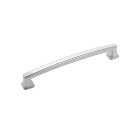Hickory Hardware 1 Pack Solid Core Kitchen Cabinet Pulls, Luxury Cabinet Handles, Hardware for Doors & Dresser Drawers, 6-5/16 Inch (160mm) Hole Center, Chrome, Bridges Collection