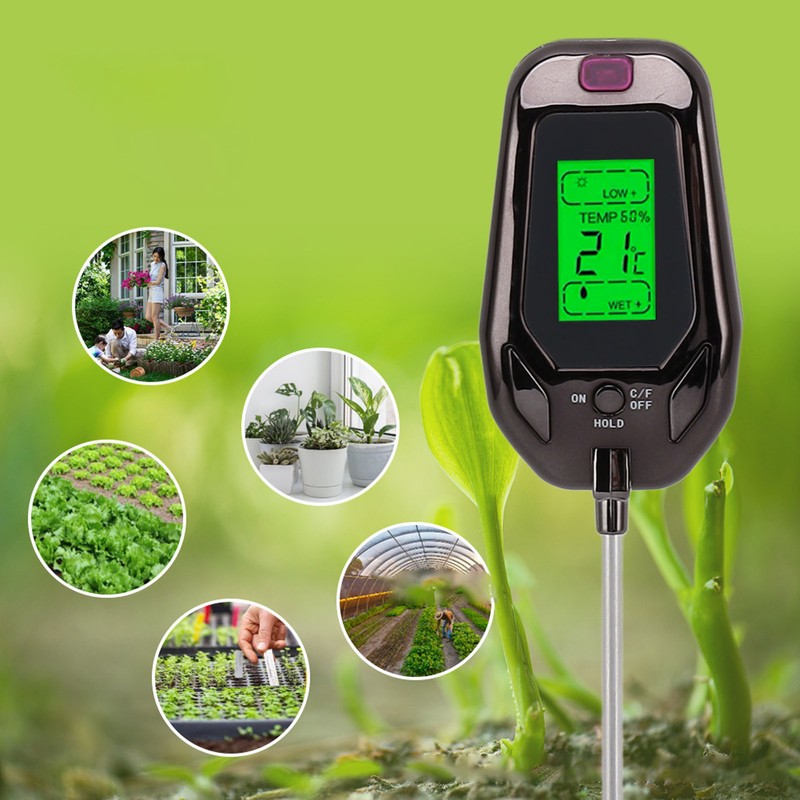Soil Tester Moisture Light PH Temperature Humidity 5 in 1
