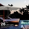 JEAREY 6.5x10 ft Rectangular LED Lighted Patio Umbrellas Outdoor Solar