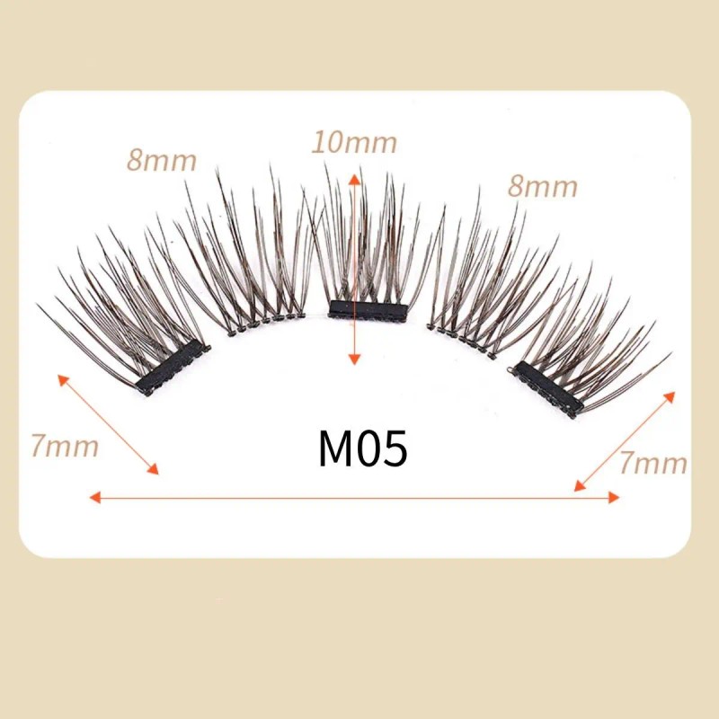 Kit De Pestañas Postizas Magnéticas Con Clip 4 Pares