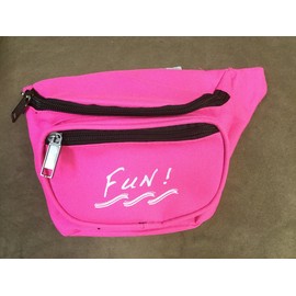 Yens 3 Zippered Fanny Pack w/Fun Logo, FN-03F (Neon Pink)